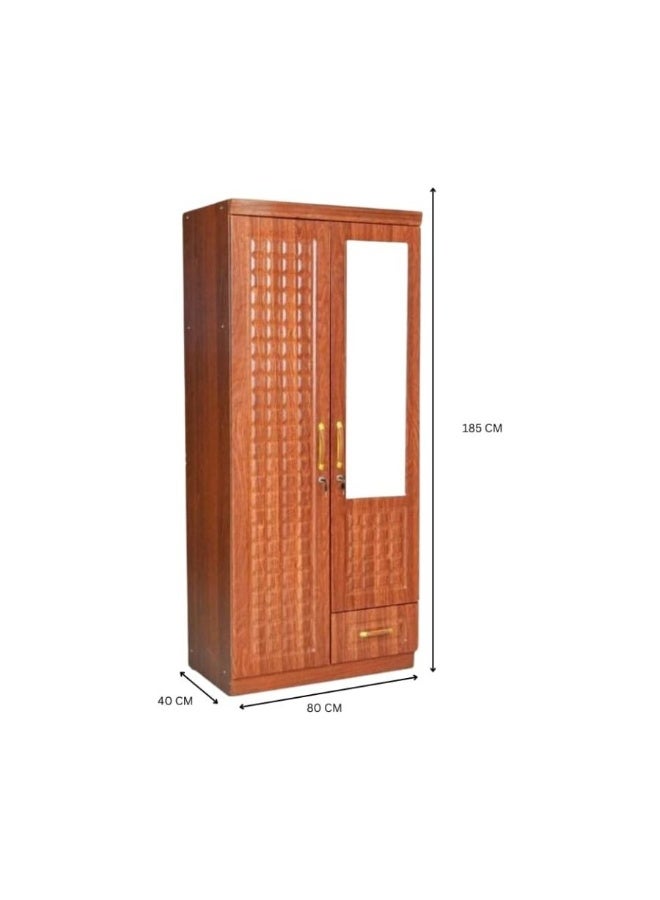 ABX HOME Shaku 2 Door Wooden Wardrobe, Cabinet Cupboard Engineered Wood Perfect Modern Stylish Heavy Duty With Mirror (With Installation) - Image 3